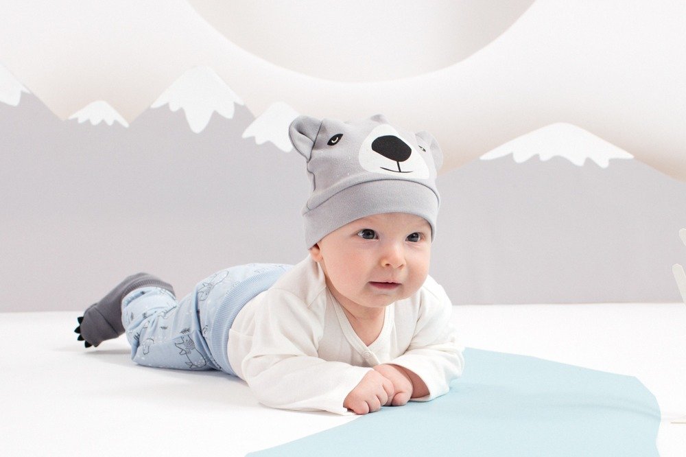 Varme og myke babytøfler North, str 56-74, mørkegrå