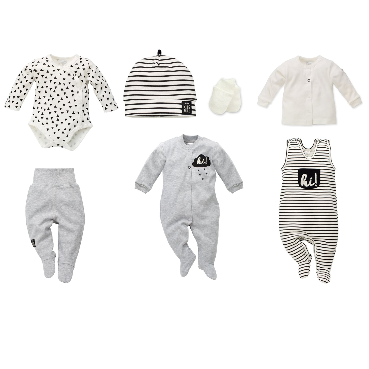 Nyfødt baby sett, Happy Day, 7 deler, str: 50,56,62