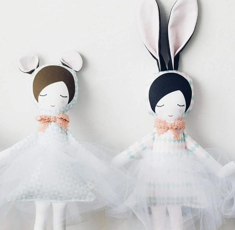 Ballerina Bunny fra PaniPieska, mint/rosa, 46cm