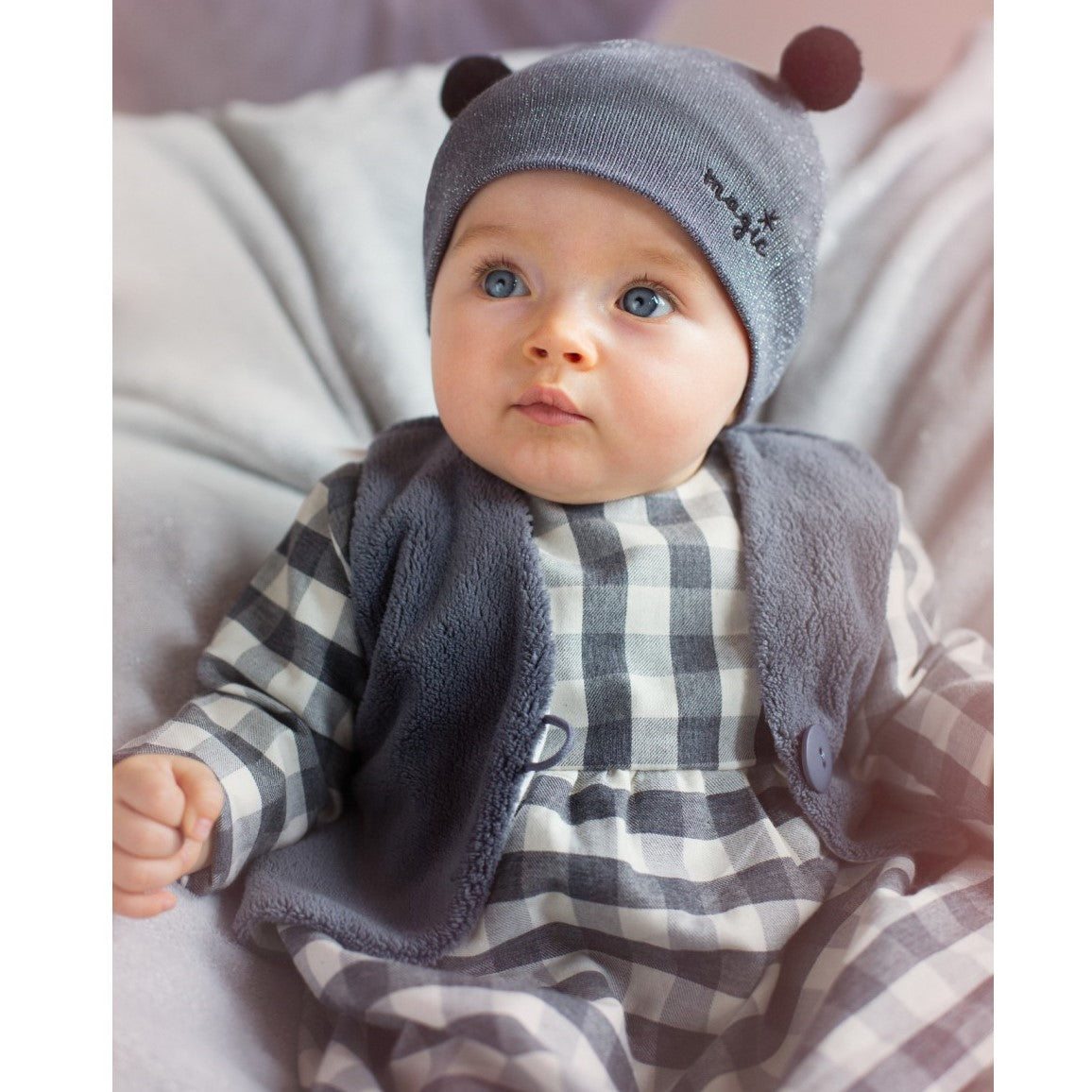 Kjole Magic, grå rutet, str 74-92