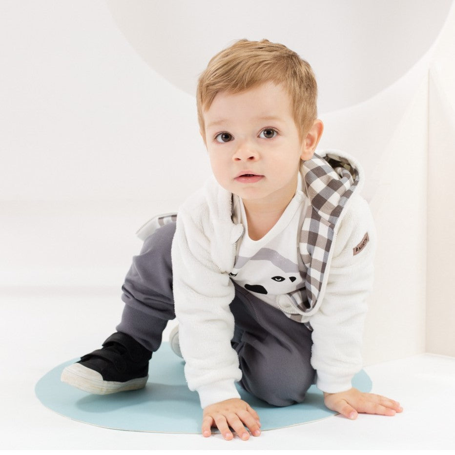 Teddygenser med hette North, hvit, str 62-98