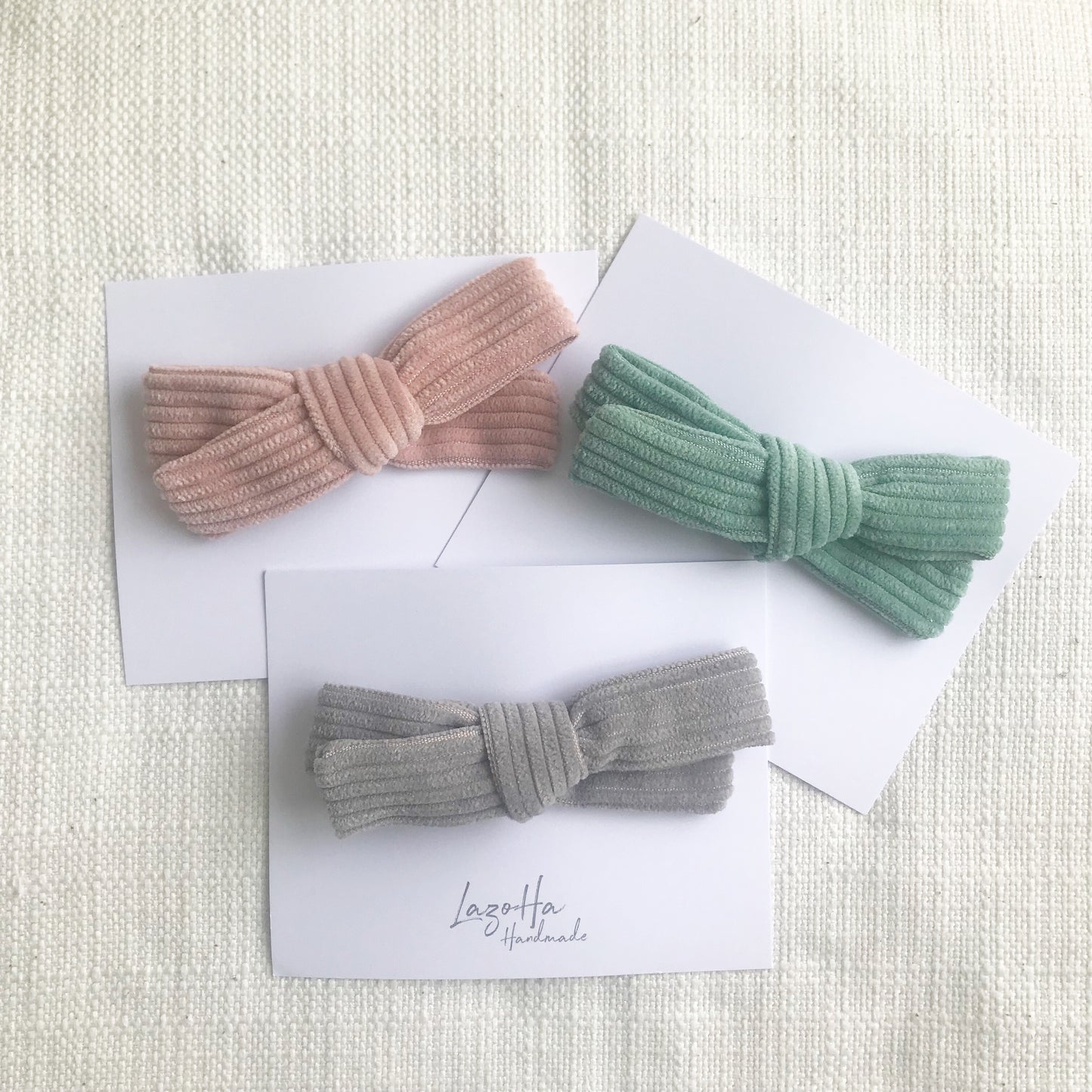 Bow Boho Hårspenne 10cm, velour, 3 farger