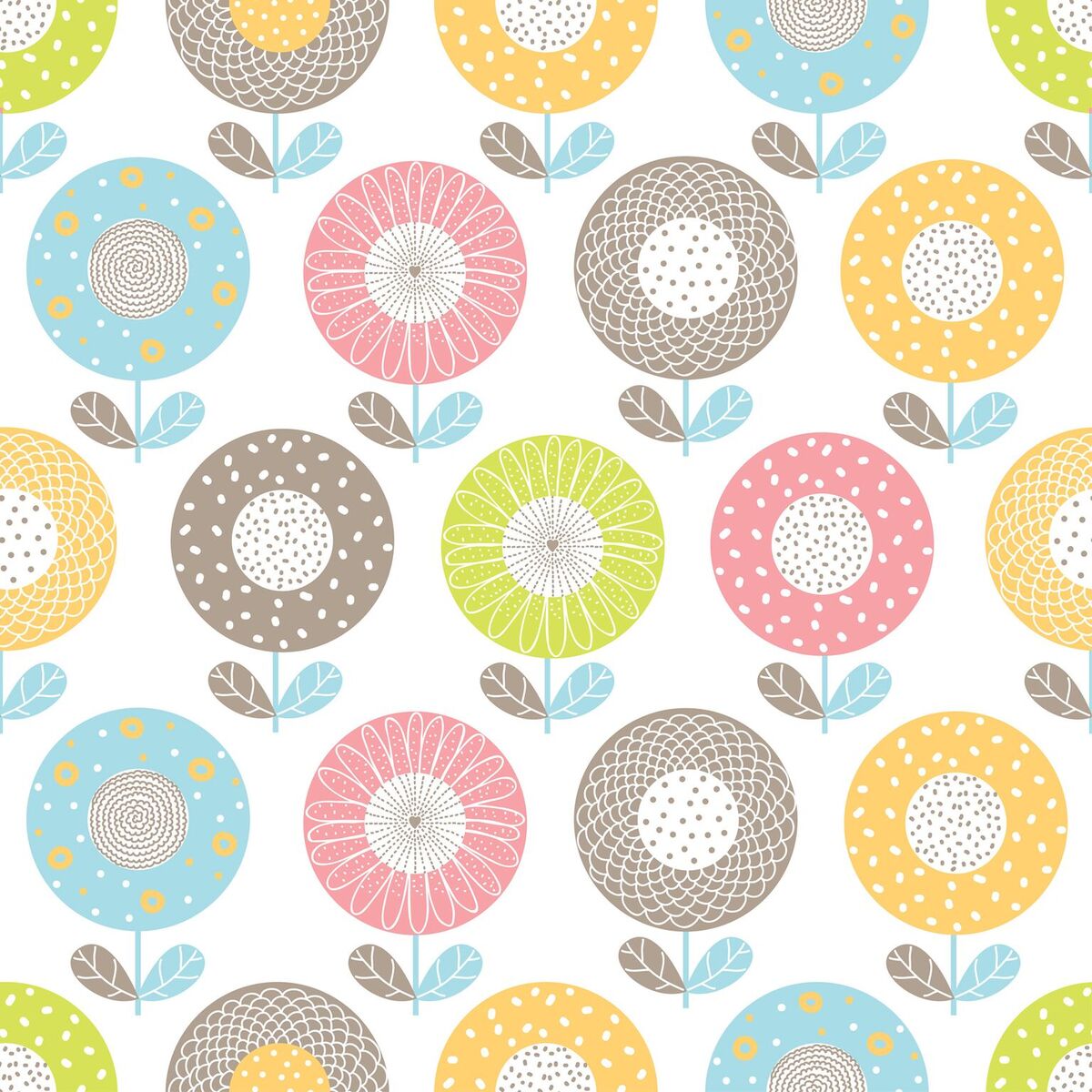 Bambus Swaddle, Blomster, 3 str: 30x30, 75x75, 120x120