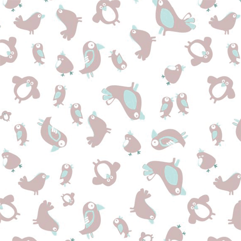 Bambus Swaddle, Fugler brun, 3 str: 30x30, 75x75, 120x120