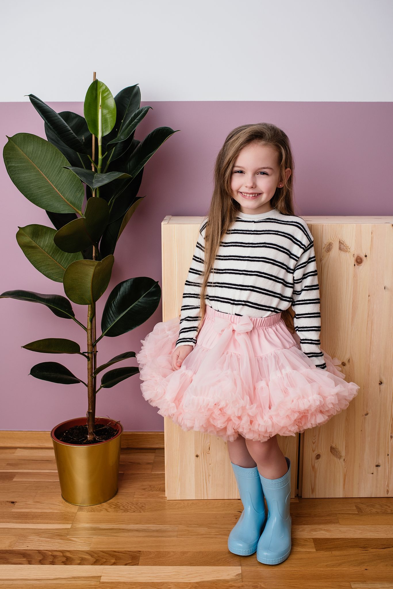 Tyllskjørt Pettiskirt, dusty pink, str 0-6år og voksen str