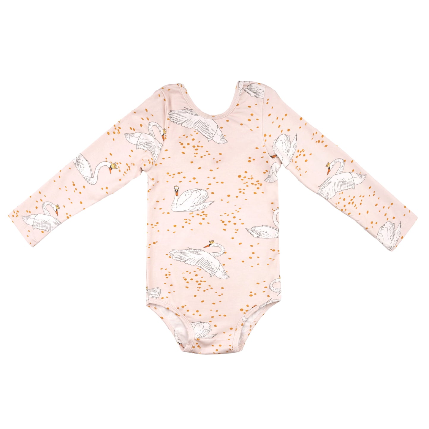 Bodysuit med lange ermer Ballerina, rosa svane, str 80-122