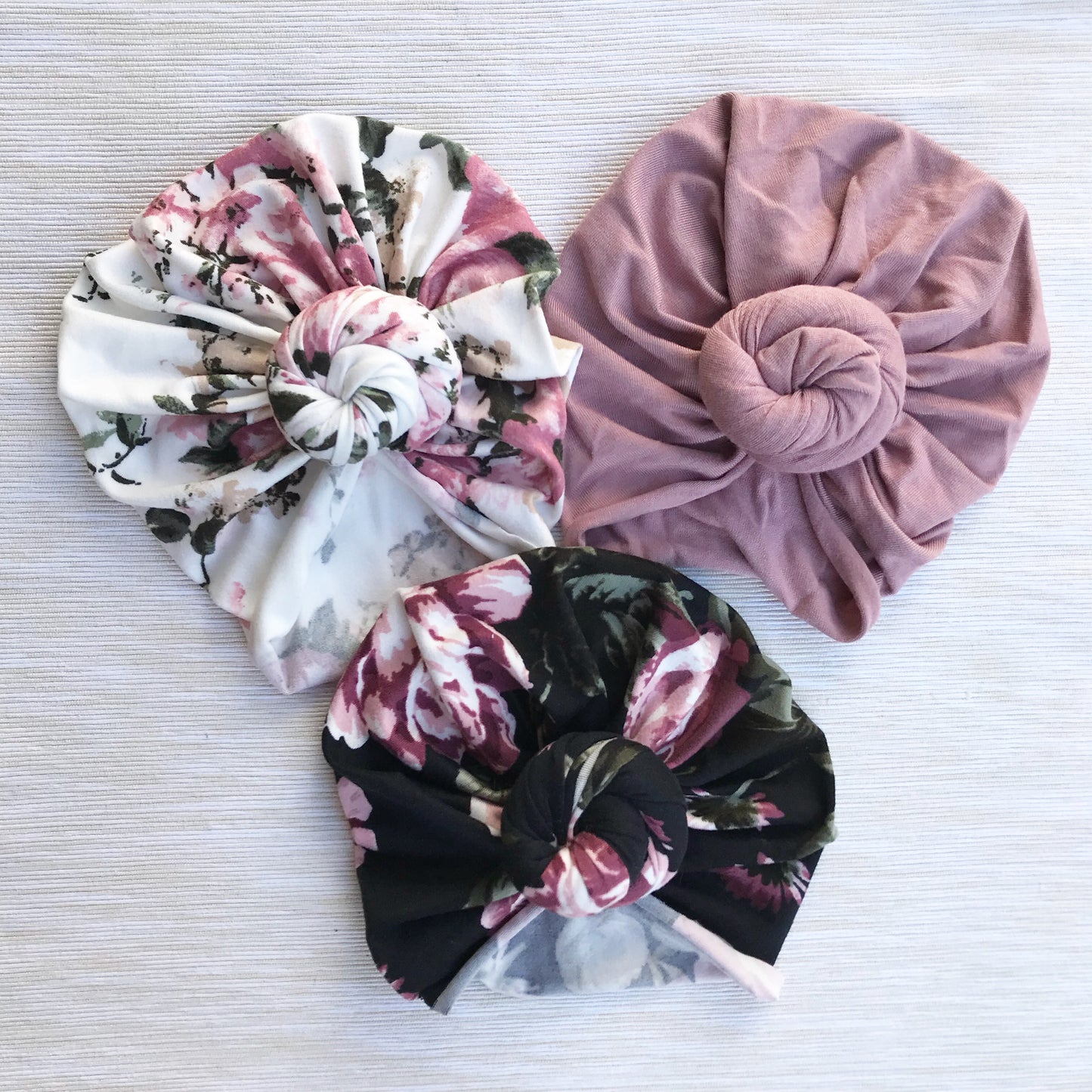 Knot turban & hårbånd Black Floral