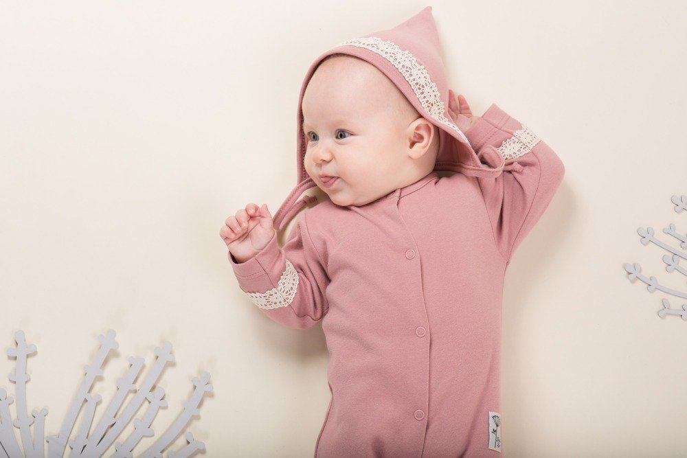 Petit Lou lue med blonde, gammelrosa, str 56-74