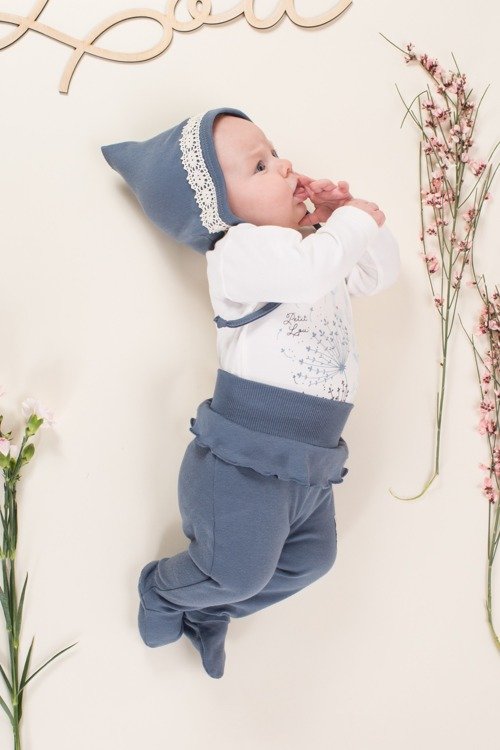 Petit Lou lue med blonde, grafitt, str 56-74