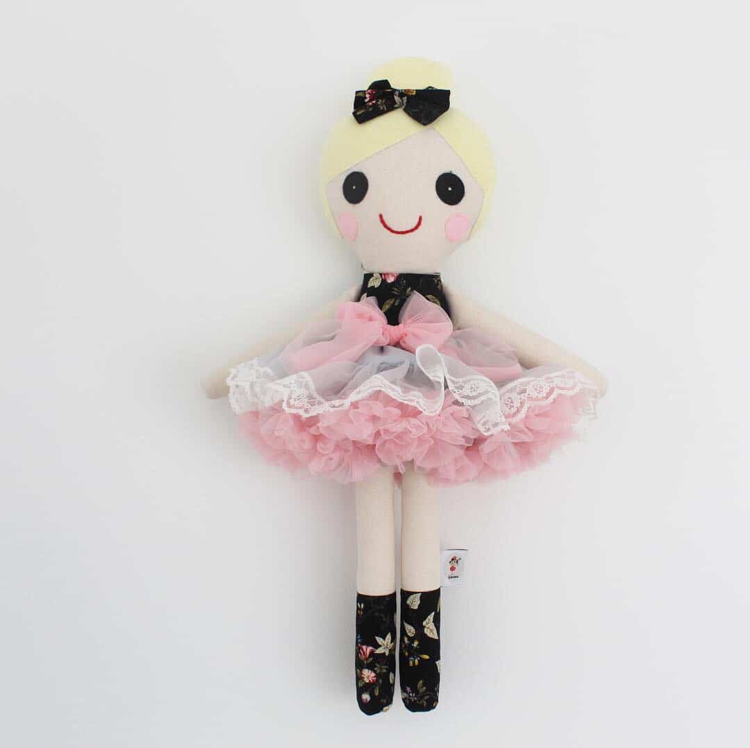 Tyllskjørt Pettiskirt til dukker, grå/rosa med blonder