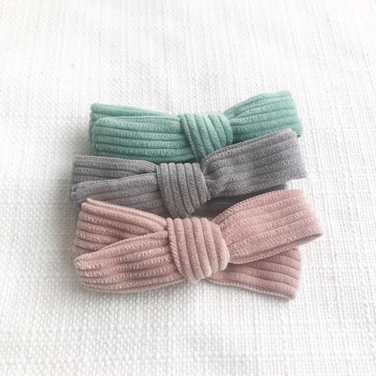 Bow Boho Hårspenne 10cm, velour, 3 farger