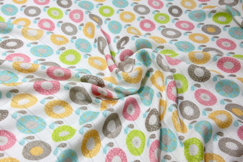 Bambus Swaddle, Blomster, 3 str: 30x30, 75x75, 120x120