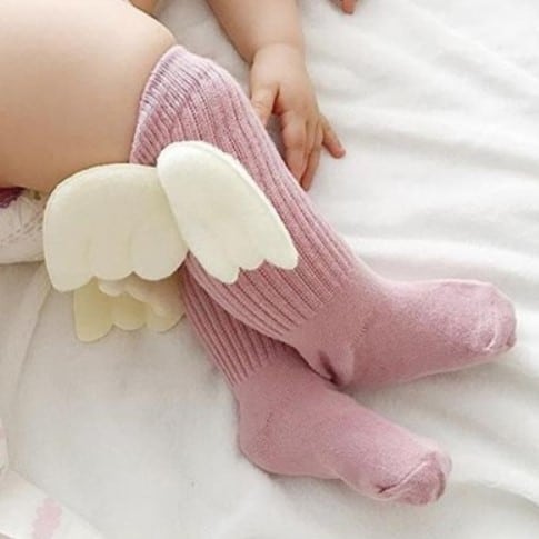Baby knesokker Angel Wings