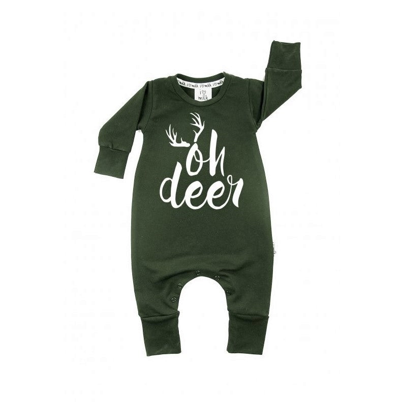 Oh Deer overall, grønn, strl.50-104