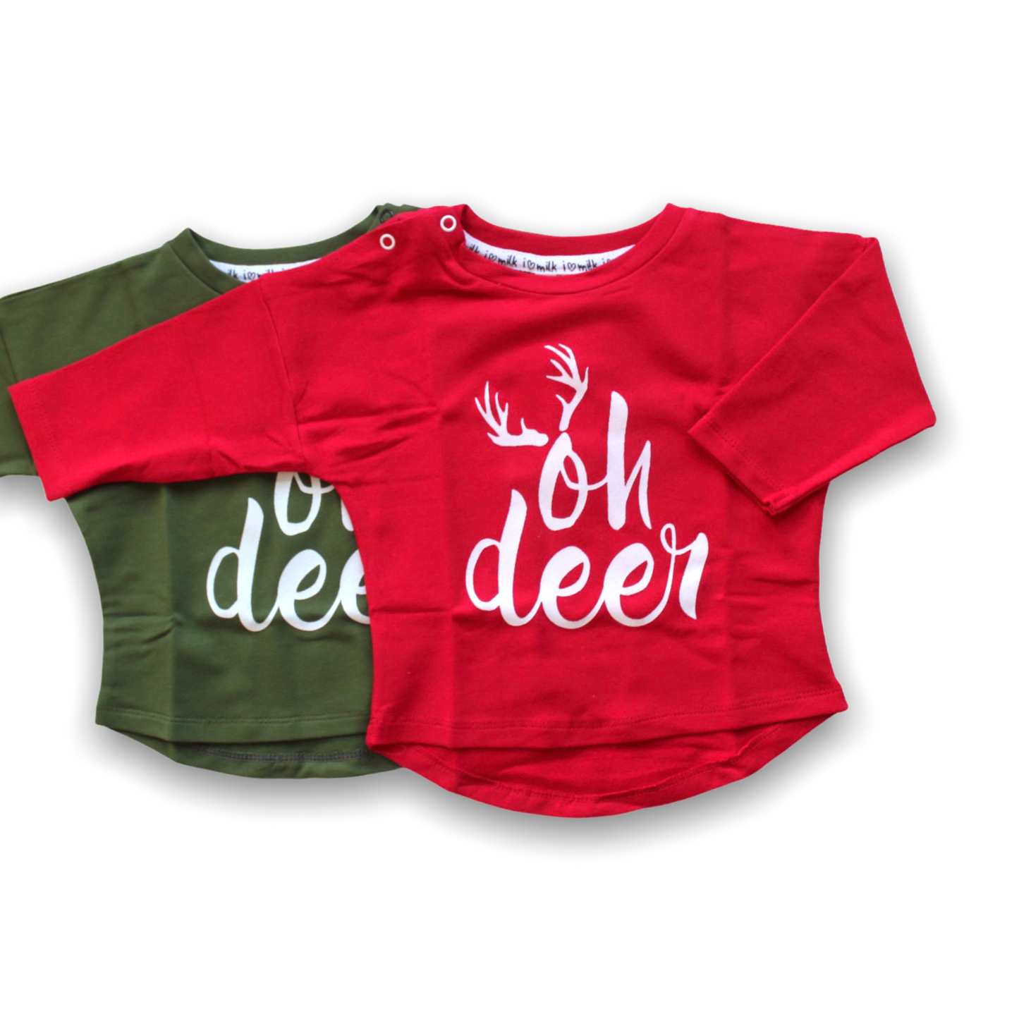 Oh Deer bomull sweatshirt, rød, strl.62-128