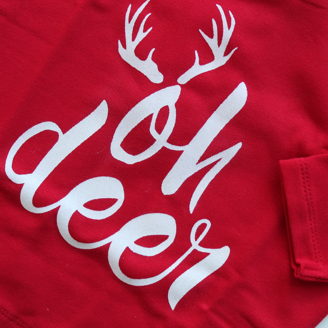Oh Deer bomull sweatshirt, rød, strl.62-128
