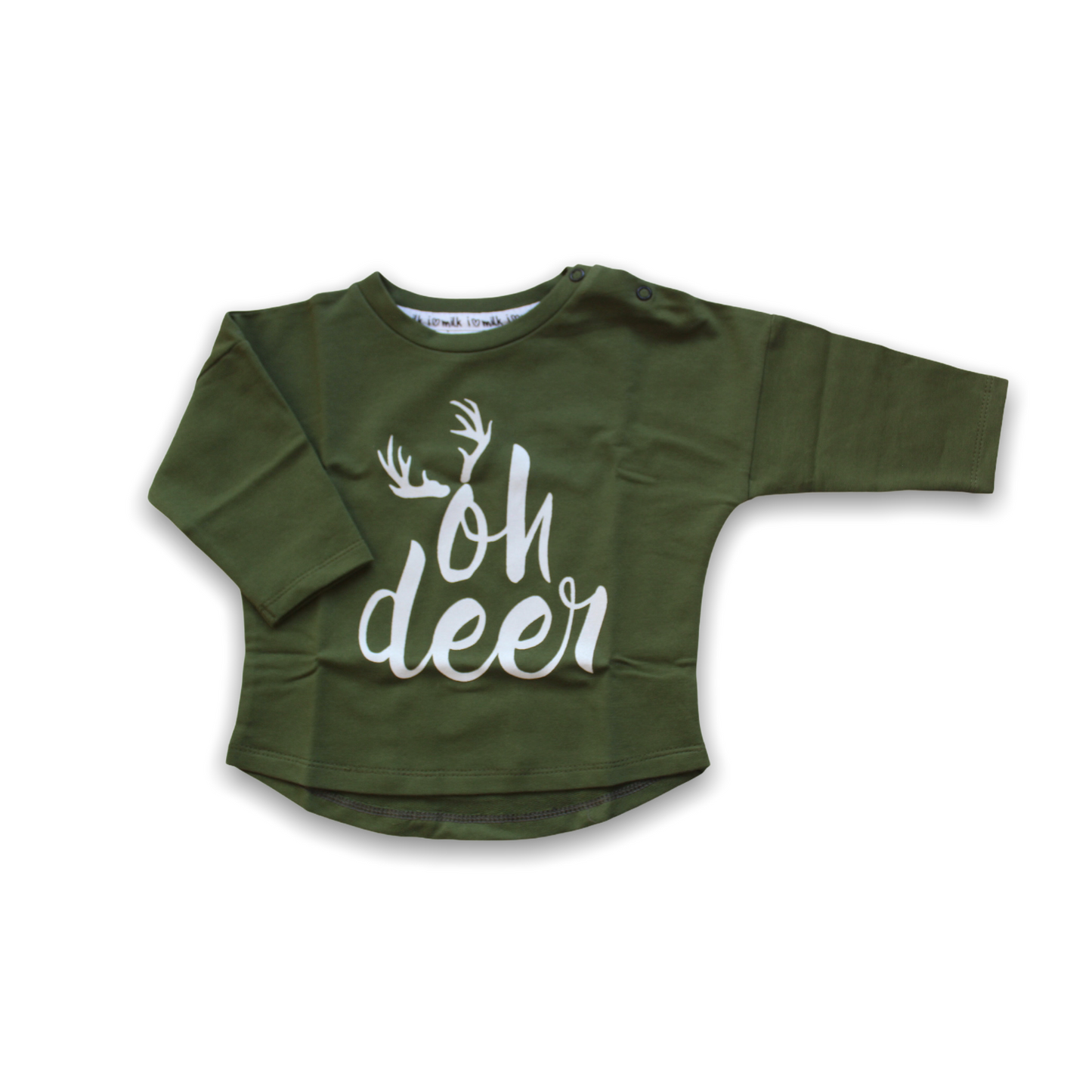 Oh Deer bomull sweatshirt, grønn, strl.62-128