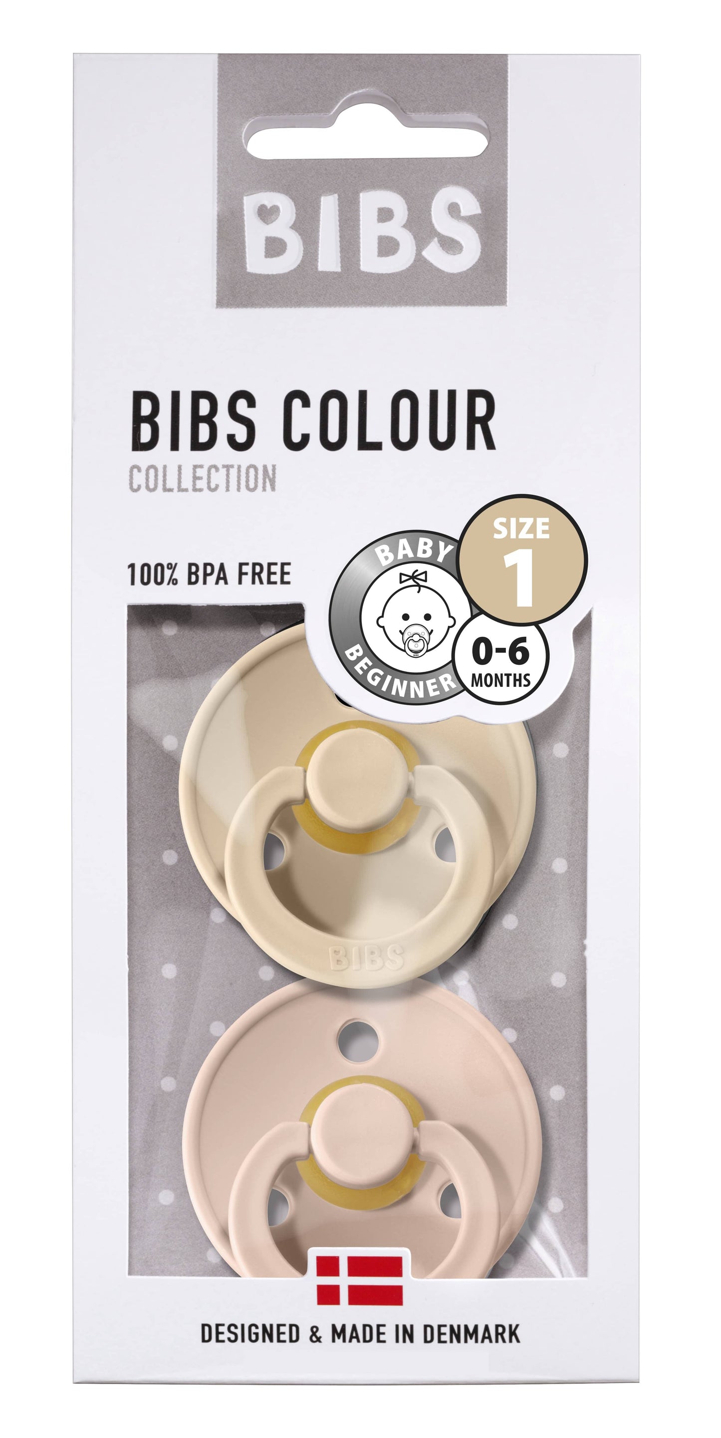 Str.1: 0-6mnd; BIBS colour smokk 2-pk, Vanilla/Blush
