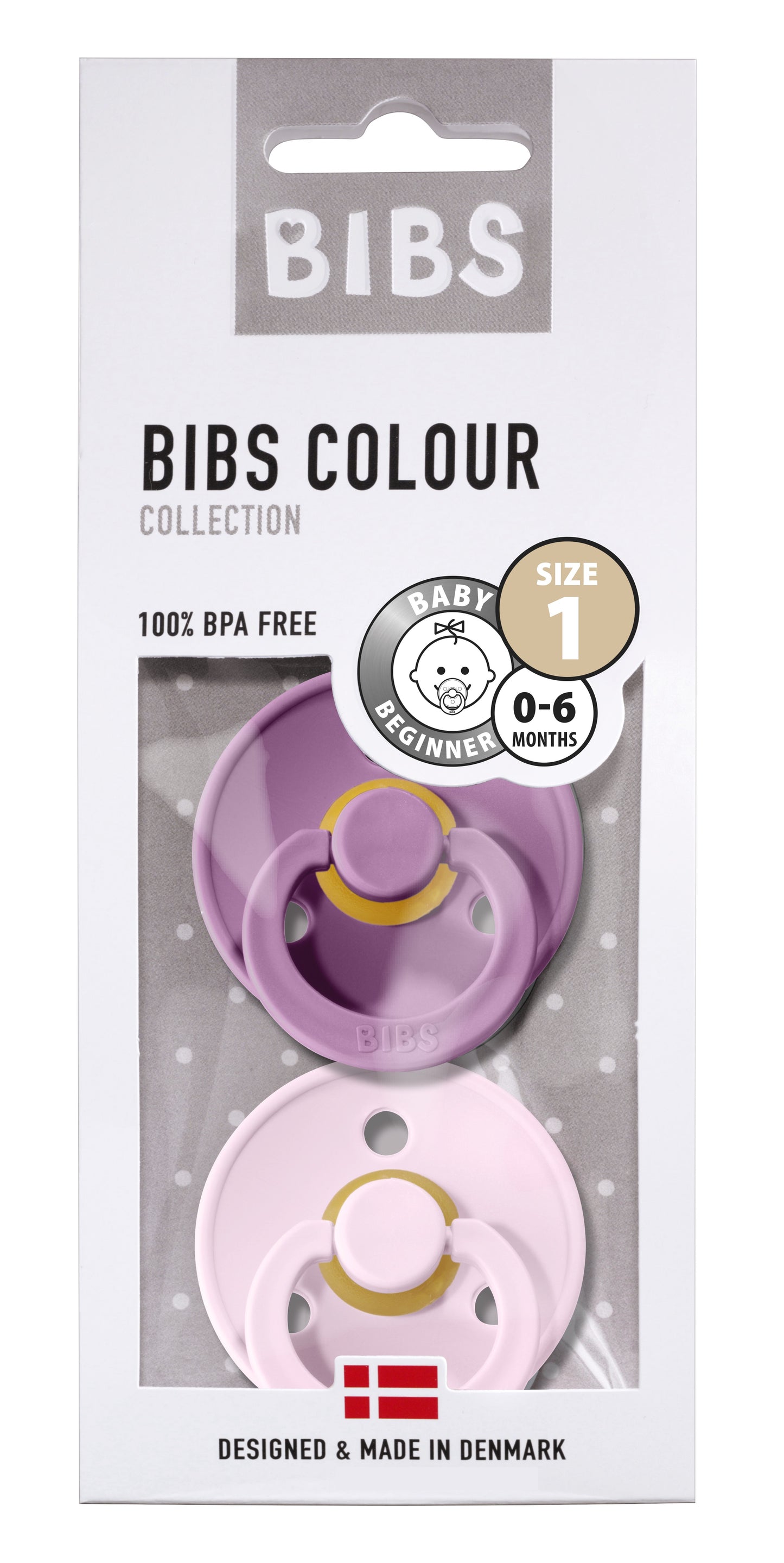 Str.1: 0-6mnd; BIBS colour smokk 2-pk, Lavender/Baby pink