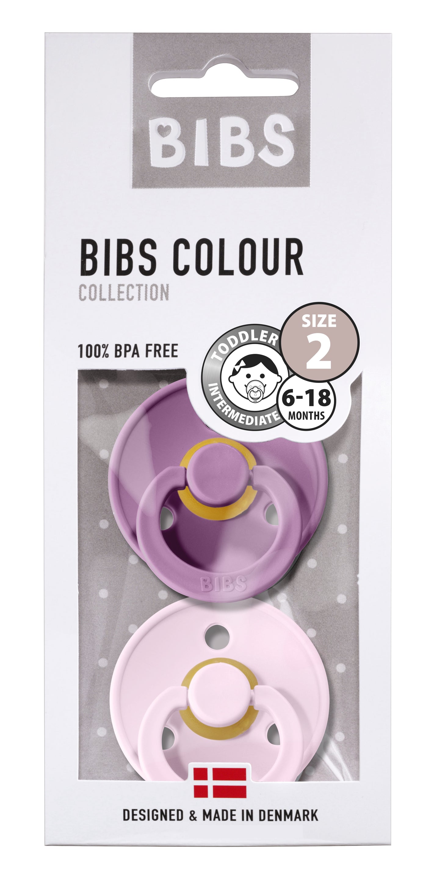 Str.2: 6-18mnd; BIBS colour smokk 2-pk, Lavender/Baby pink