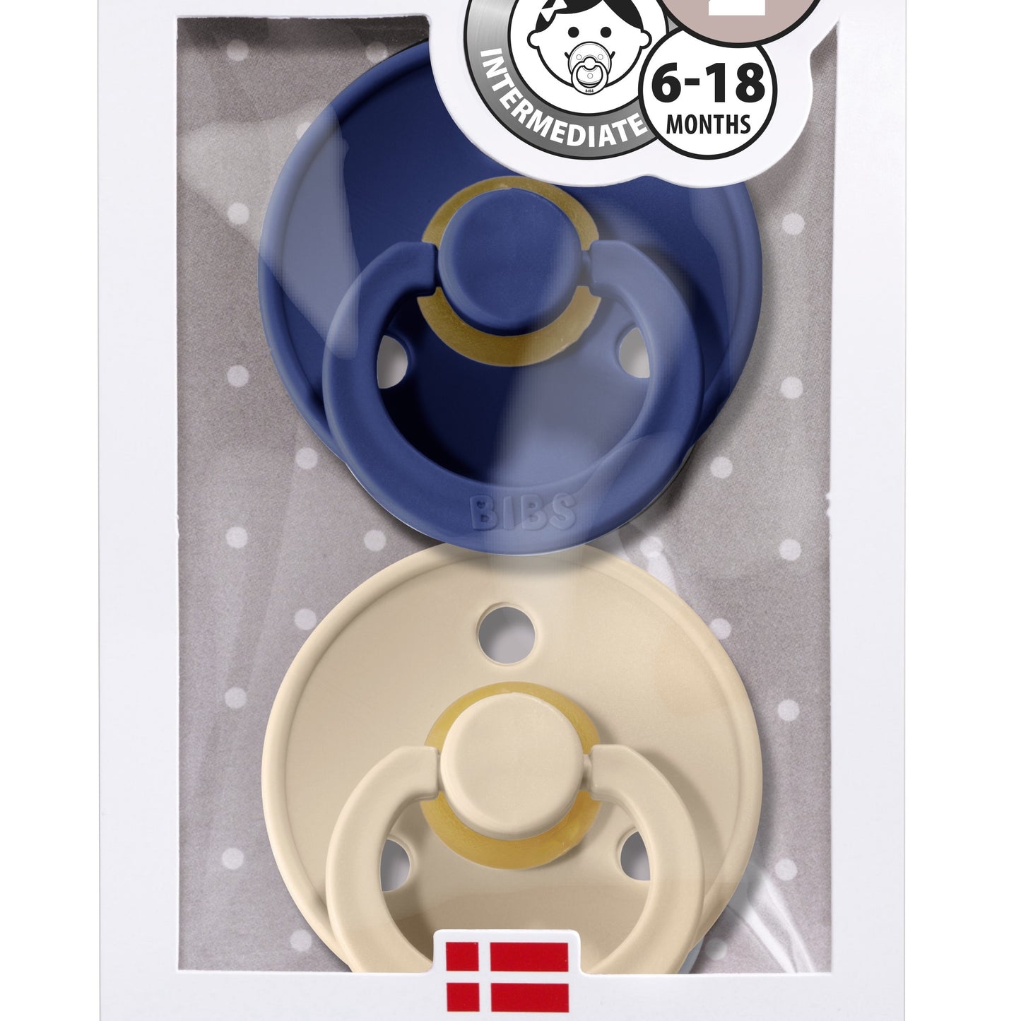 Str.2: 6-18mnd; BIBS colour smokk 2-pk, Navy/Vanilla