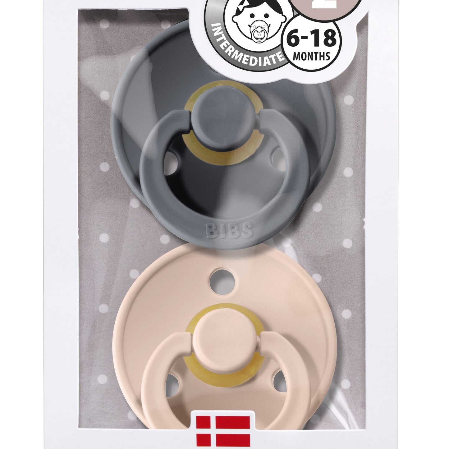 Str.2: 6-18mnd; BIBS colour smokk 2-pk, Iron/Blush